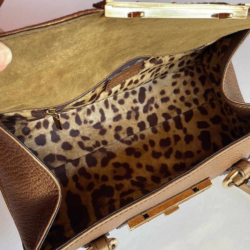 DOLCE & GABBANA vintage golden bronze shoulder handbag, never used - Picture 11 of 14